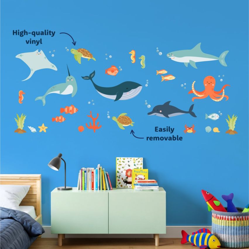Bright Sea Animals Wall Stickers product preview image