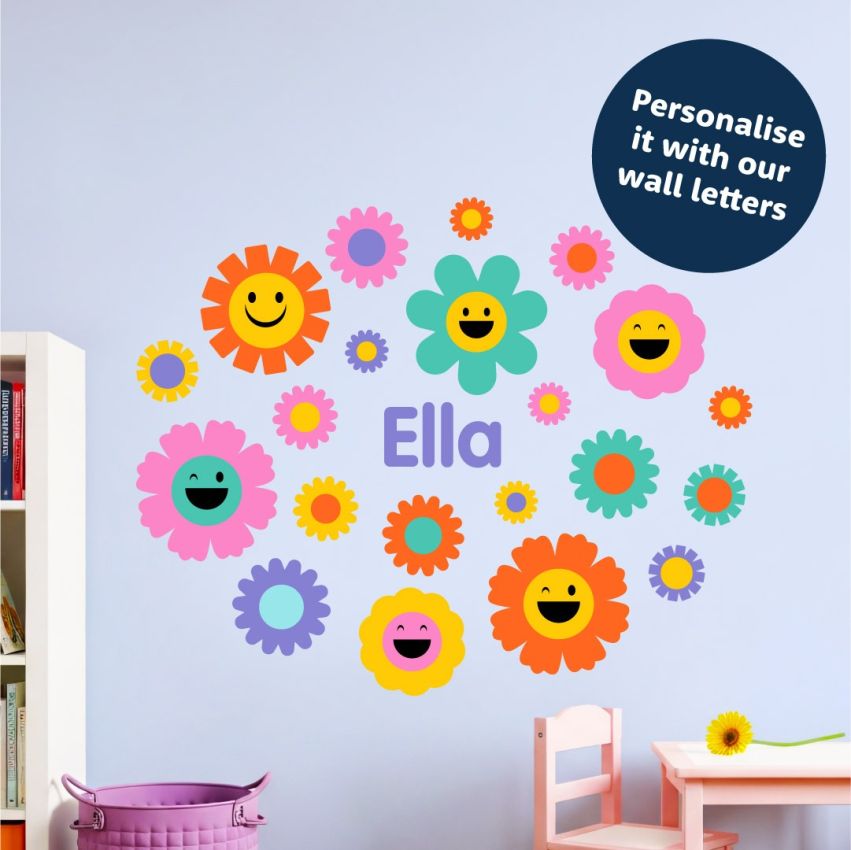 Bright Smiley Flowers Wall Stickers gallery image №4