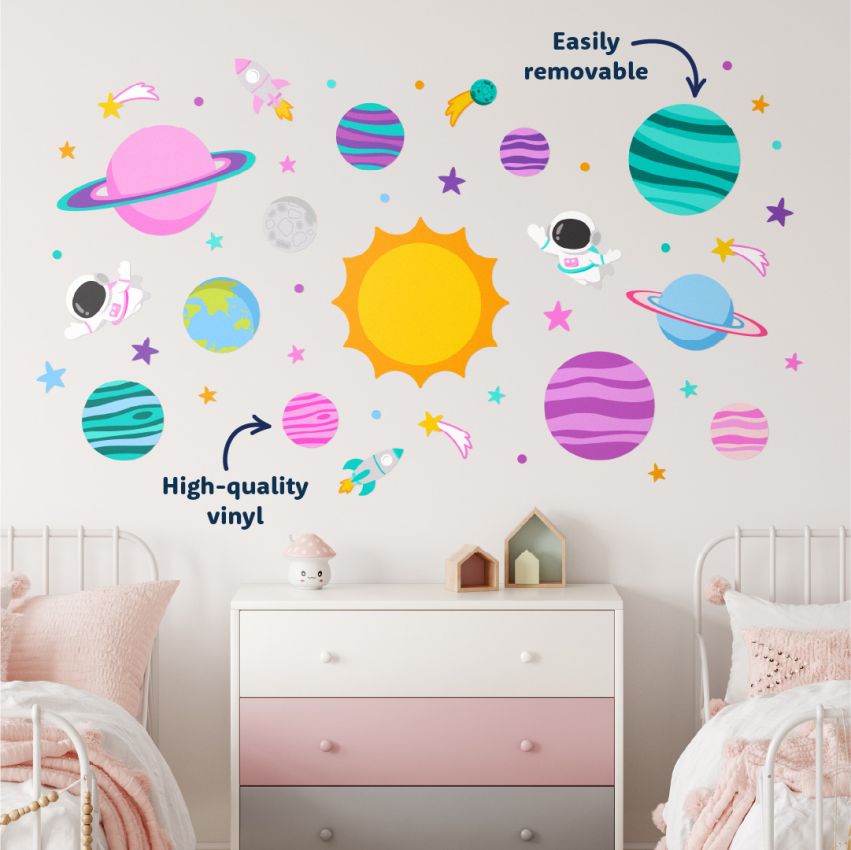 Pink Space Wall Stickers product preview image