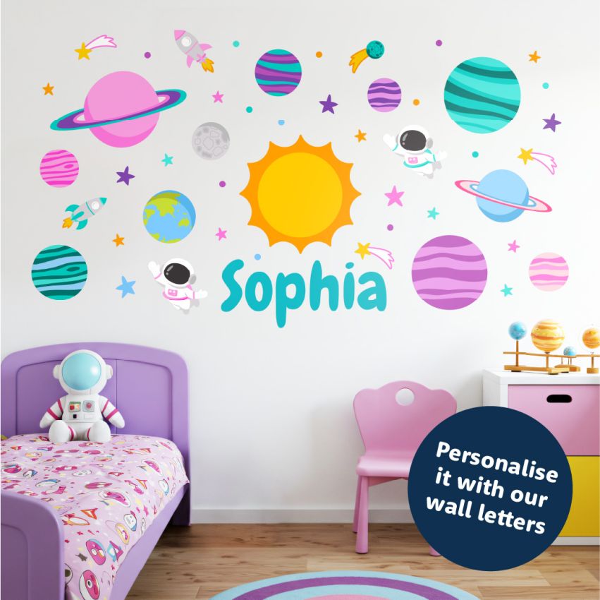 Pink Space Wall Stickers product preview image