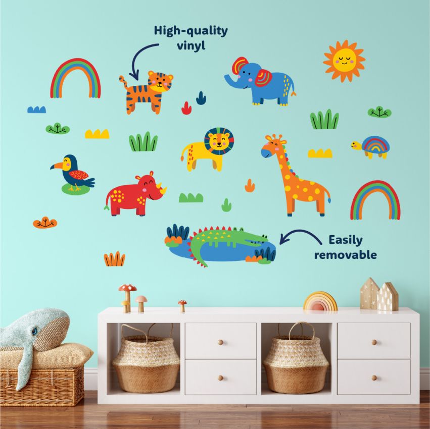 Red Wild Animals Wall Stickers product preview image