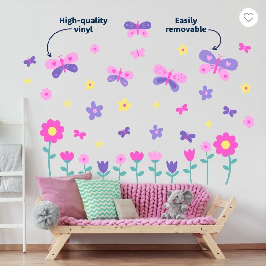Butterflies & Flowers Wall Stickers product preview image