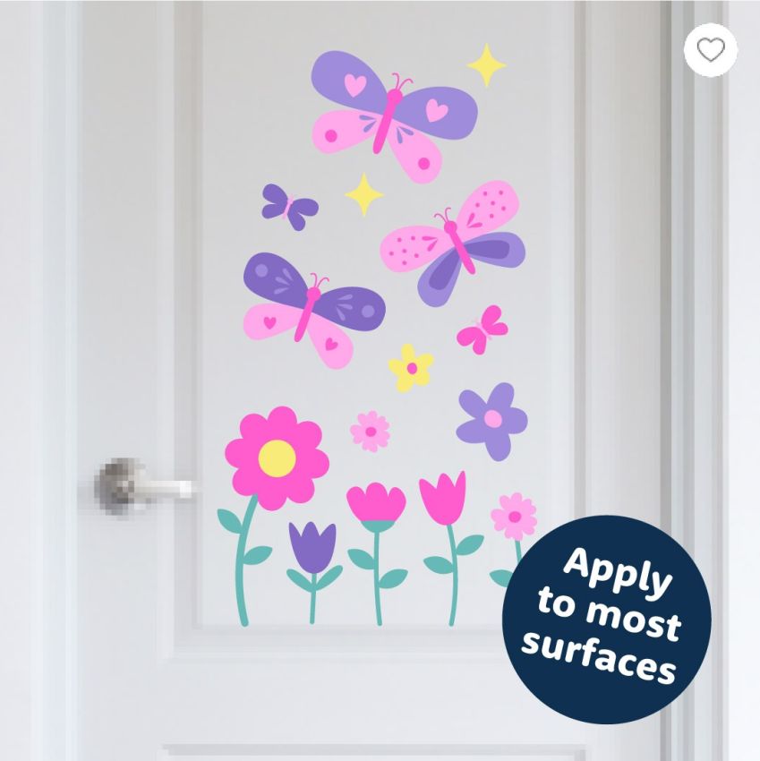 Butterflies & Flowers Wall Stickers product preview image