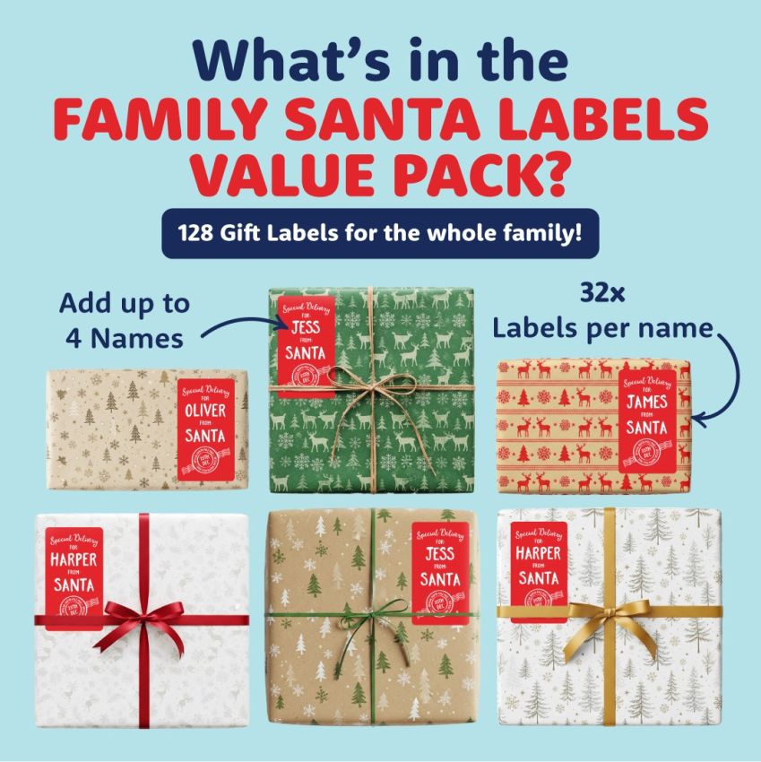 Family Santa Labels Value Pack product preview image