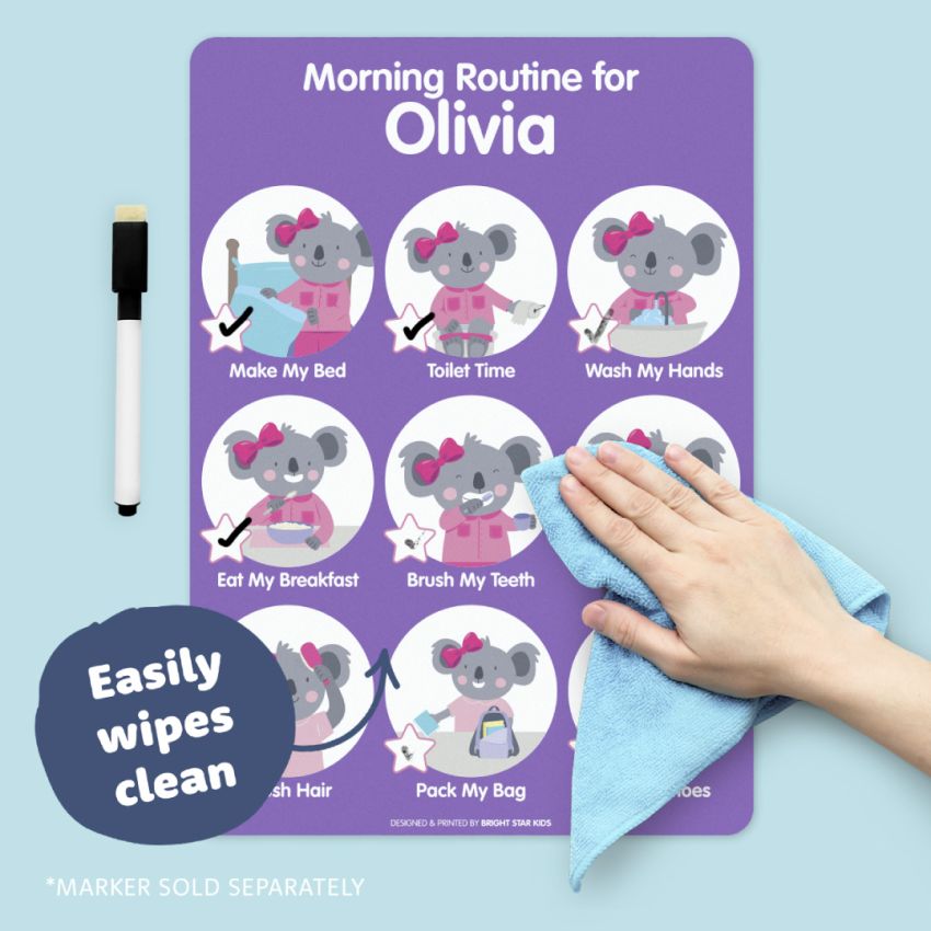 Dry Erase Kids Routine Chart - Flexi Plastic product preview image