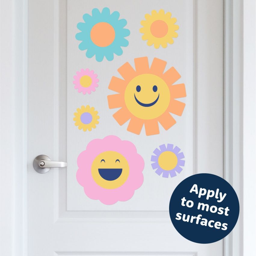 Pastel Smiley Flowers Wall Stickers product preview image