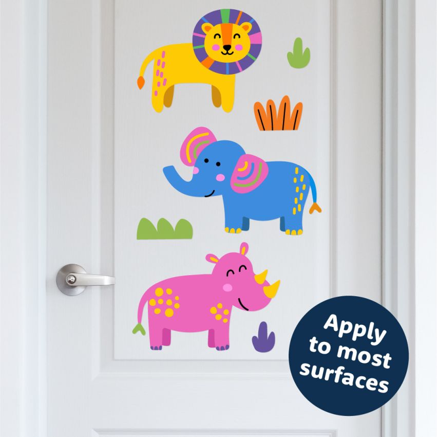 Pink Wild Animals Wall Stickers product preview image