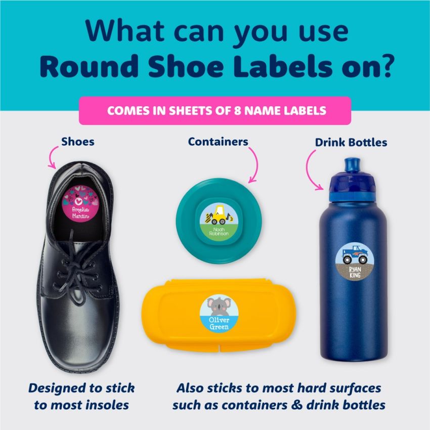 Round Shoe Name Labels product preview image