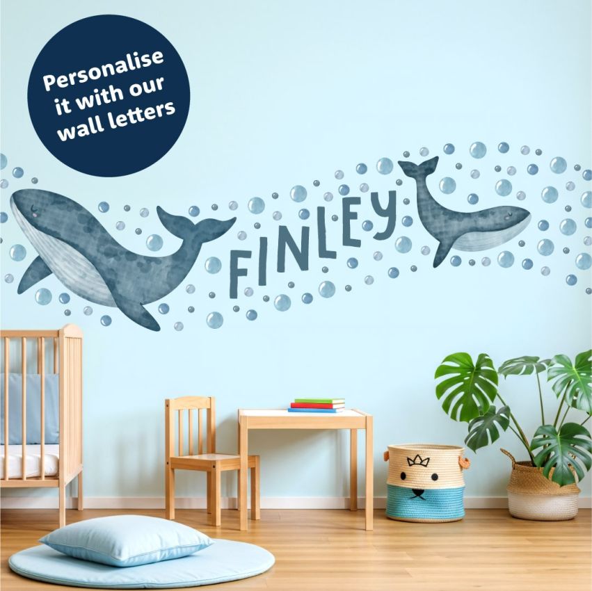 Watercolour Whale Wall Stickers product preview image