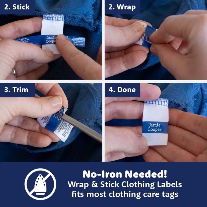 Large Wrap & Stick Clothing Name Labels product preview image