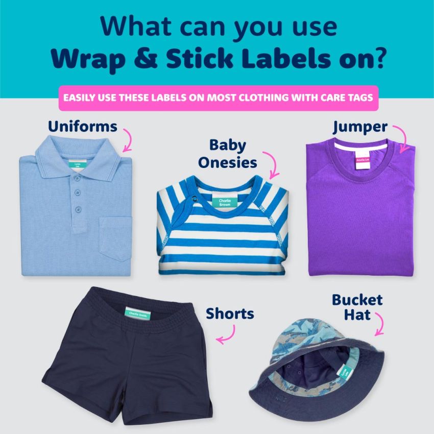 Wrap & Stick Clothing Name Labels product preview image